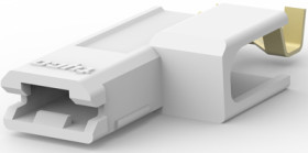 Insulated flat plug sleeve, 4.75 x 0.81 mm, 0.32 to 0.82 mm², AWG 22 to 18, brass, natural, 521598-1