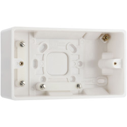 BG 878 White Nexus Moulded 2 Gang Surface Box, 50mm