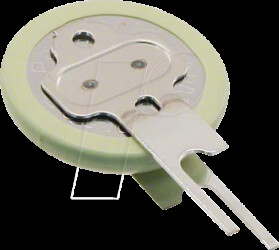 Lithium button cell, 3 V, 48 mAh, PCB assembly, upright