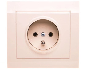 KIER Gniazdo pojedyncze z/u beżowe GP-1WZ/01