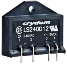 Solid state relay, 280 VAC, immediate switching, 4-10 VDC, 12 A, PCB mounting, LS240D12