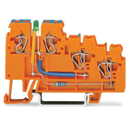 WAGO 270-564/281-483 Sensor LED 3-Cndtr. Supply T-Block Orange AWG28-12