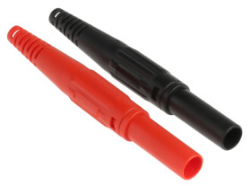 Adapter z wtykiem bananowym Męski Śruba typ Wtyk bananowy Czarny/czerwony 32A Staubli rozmiar 4 mm