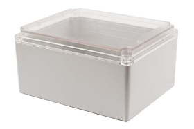 Obudowa ogólnego użytku Poliwęglan szerokość zew. 200 mm długość zew. 250 mm wys. zew. 130 mm Hammond IP65 Jasnoszary