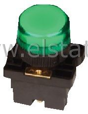 Kontrolka zielona koł. plast. max 240V 2.6Wmax