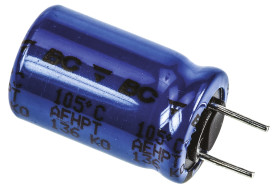 Kondensator 100μF 63V dc Radialny, Otwór przelotowy Vishay roztaw: 5mm 10 (Dia.) x 16mm