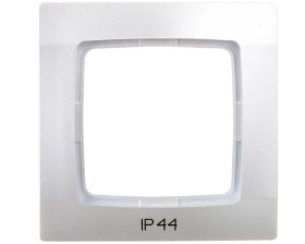KARO Ramka pojedyncza do łączników IP44 srebrny perłowy RH-1S/43