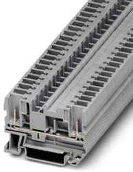 Through terminal block, spring-cage/plug-in connection, 0.08-6.0 mm², 2 pole, 32 A, 6 kV, gray, 3042735