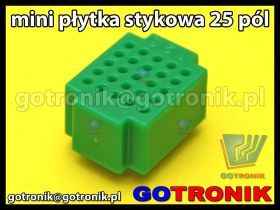 Mini płytka stykowa 25 pól zielona