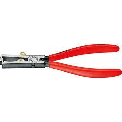 Stripping pliers for plastic-coated cables, rubber-coated cables, with an opening spring, 10 mm², AWG 8, cable Ø 5 mm, L 160 mm,