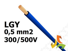 Przewód LGY 0,5 mm2 c.niebieski (300/500V) jednożyłowy linka H05V-K (krążki 100m) IG2050.44 BITNER