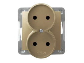 IMPRESJA Gniazdo podwójne moduł bez ramki złoty metalik GP-2YR/m/28 OSPEL