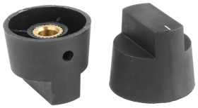 Pokrętło potencjometru oś: 6.4mm średnica: 28mm Plastik Czarny RS PRO