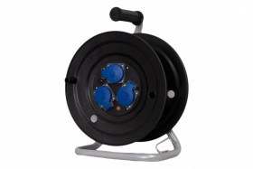 Rozgałęźnik na bębnie plastikowym NERO-240 3x230V IP44 + termik + kontrolka