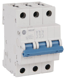 Wyłącznik nadprądowy MCB, Typ D, 3-biegunowy, 50A, 277V, na szynę DIN, Allen Bradley, 1492-SPM