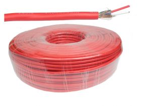 Przewód mikrofonowy 2C+ekran 6mm stereo Czerwony (1mb)