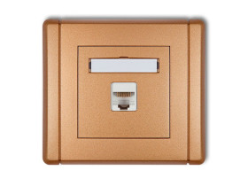 FLEXI Gniazdo komputerowe RJ45 kat.6 ekranowane 8-stykowe złoty metalik 8FGK-5 KARLIK