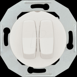 WDE011016 Serial switch, with central plate, white, Renova
