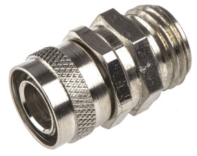 Łącznik do kanałów kablowych Adaptaflex gwint M16 12mm Przegub Mosiądz IP54 Srebrny