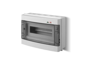 Rozdzielnica natynkowa 9 modułowa 1x9M drzwi transparentne IP55 EP-LUX PLUS RN1/9 (N+PE) 1953-01 ELEKTRO-PLAST NASIELSK
