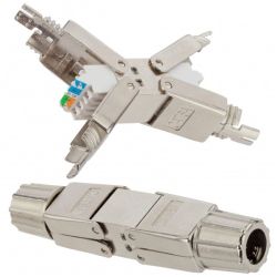 Łącznik beznarzędziowy kabla LAN kat.6A ekranowany STP PoE+ WireArte