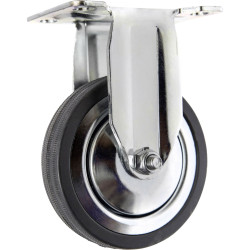 Toolcraft TO-5137932 Bockrolle 100mm Rubber 80kg Load Mount Plate