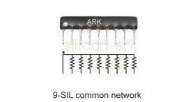 1K Ohm x8 resistor network common rail - Multicomp