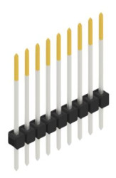Pin header, 9 pole, pitch 2.54 mm, straight, black, 10046813