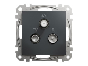 SEDNA DESIGN & ELEMENTS Gniazdo telewizyjne R/TV/SAT przelotowe (7dB) czarny antracyt SDD114484 SCHNEIDER ELECTRIC