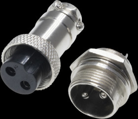 Jack/panel socket, 2 pole, solder connection, straight, GX1602PP