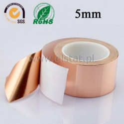 Taśma miedziana EMI z klejem 5mm. 25um/30m
