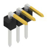 Pin header, 3 pole, pitch 2.54 mm, angled, black, 10056070