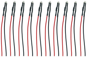 TAMS Elektronik 81-30237-10-C LED z drutem przyłączeniowym zielony, przejrzysty 10 szt.