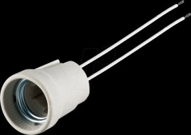 9182 E27 lamp socket, ceramic, white