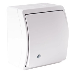 Łącznik krzyżowy pojedynczy natynkowy IP44 biały Koala 154-01 61.331