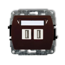 TREND Gniazdo podwójne 2xUSB-AA 3.0 brązowy 4GUSB-6