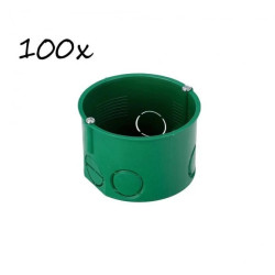 Puszka podtynkowa końcowa fi 60 płytka z wkrętami zielona EDO /100szt/.