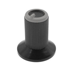 Gałka z kołnierzem, oś 6mm, fi18x19mm, znacznik szary