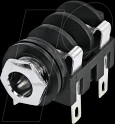 NMJ4HC-S 6.35 mm mono jack socket, switchable, with chrome sleeve