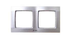 Karo Ramka Podwójna Do Łączników Ip44 Srebrny Perłowy Rh-2S/43