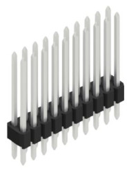 Pin header, 20 pole, pitch 1.27 mm, straight, black, SLVW408020Z