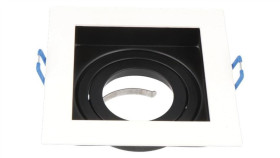 Led Line Oprawka Sufitowa Oczko Kwadrat Ruchoma Biało-Czarna Oltibo 5 Lat Gwar.