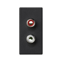 Simon Connect Gniazdo K45/2 głośnikowe 2xRCA /Cinch/ czarny K101B/14