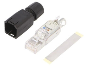 VS08RJ455QIP20BK Złącze RJ45, wtyk, il.pinów: 8, Kat: 5, złocony, 8p8c, 26AWG÷23AWG, IDC