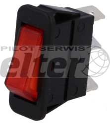 Przeł. kołys. podśw. średni ON-OFF AC czerwony