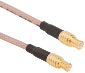Coaxial cable, MCX plug (straight) to MCX plug (straight), 50 Ω, RG-316, grommet black, 914 mm, 255101-01-36.00