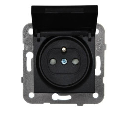 Panasonic NOVELLA Gniazdo z klapką IP44 z/u czarne 92105570M