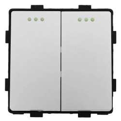 Moduł - Włącznik światła podwójny - szary - Tawoia Glass