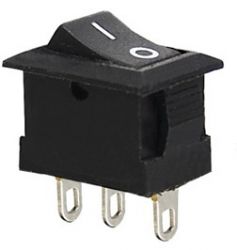 Przełącznik kołyskowy mini czarny 13.5x9mm