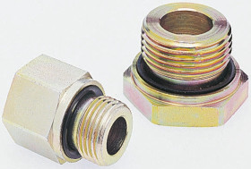 Hydrauliczny reduktor gwintowany prosty, Złacze A: BSPP męski, Złacze B: BSPP żeński, Stal, 315bar